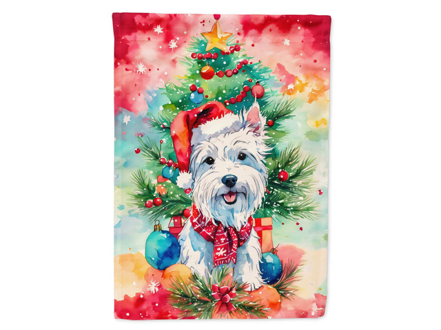 Caroline's Treasures DAC3688CHF Westie Christmas House Flag Large Porch Sleeve Pole Decorative Outside Yard Banner Artwork Wall Hanging, Polyester,...