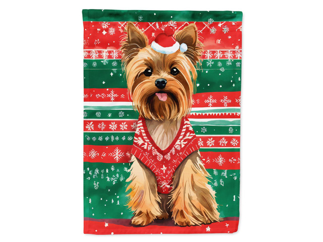Caroline's Treasures DAC3699GF Yorkshire Terrier Yorkie Christmas Garden Flag Mailbox Flag Decorative Yard Flag Banner Outside Patio Artwork Yard...