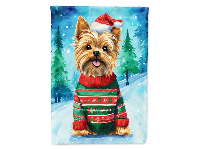 Caroline's Treasures DAC3702GF Yorkshire Terrier Yorkie Christmas Garden Flag Mailbox Flag Decorative Yard Flag Banner Outside Patio Artwork Yard...