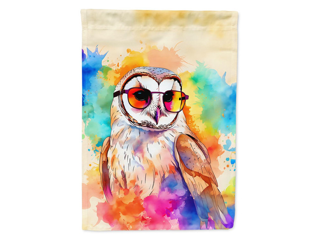 Caroline's Treasures Hippie Animal Barn Owl House Flag Large Porch Sleeve Pole Decorative Outside Yard Banner Artwork Wall Hanging, Polyester,...