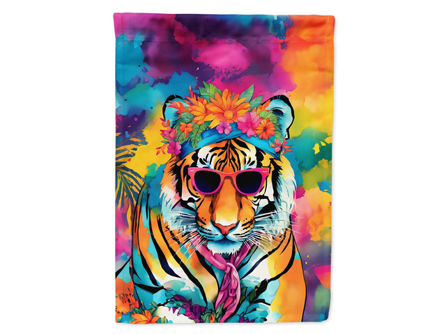 Caroline's Treasures Hippie Animal Bengal Tiger House Flag Large Porch Sleeve Pole Decorative Outside Yard Banner Artwork Wall Hanging, Polyester,...