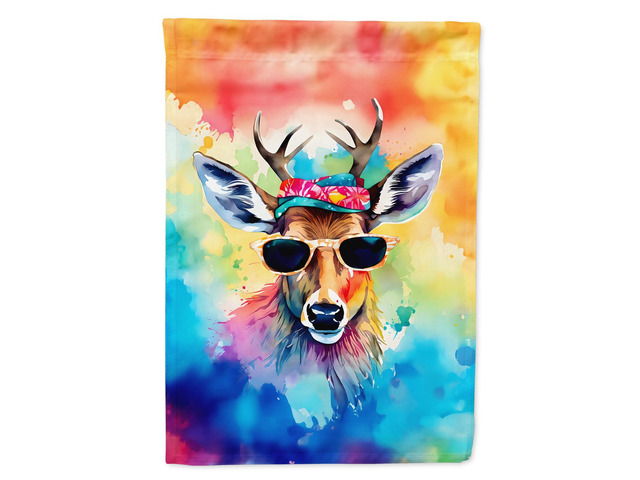 Caroline's Treasures Hippie Animal Deer House Flag Large Porch Sleeve Pole Decorative Outside Yard Banner Artwork Wall Hanging, Polyester, House...