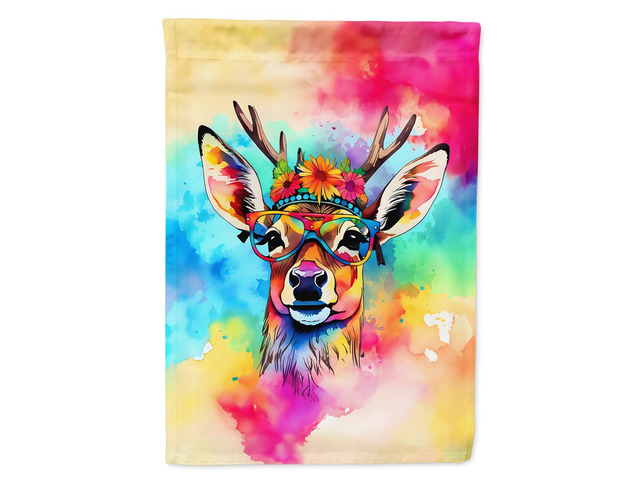 Caroline's Treasures Hippie Animal Deer Garden Flag Mailbox Flag Decorative Yard Flag Banner Outside Patio Artwork Yard Flower Beds, Garden Size,...