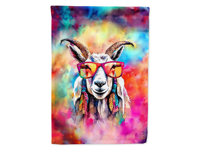 Caroline's Treasures Hippie Animal Goat House Flag Large Porch Sleeve Pole Decorative Outside Yard Banner Artwork Wall Hanging, Polyester, House...