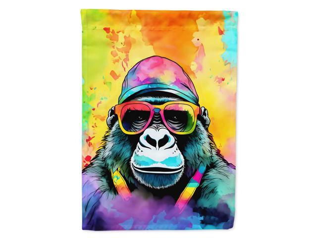 Caroline's Treasures Hippie Animal Gorilla Garden Flag Mailbox Flag Decorative Yard Flag Banner Outside Patio Artwork Yard Flower Beds, Garden...