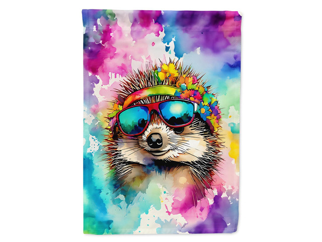Caroline's Treasures Hippie Animal Hedgehog House Flag Large Porch Sleeve Pole Decorative Outside Yard Banner Artwork Wall Hanging, Polyester,...