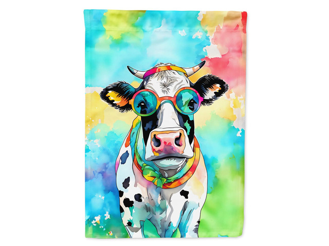 Caroline's Treasures Hippie Animal Cow Garden Flag Mailbox Flag Decorative Yard Flag Banner Outside Patio Artwork Yard Flower Beds, Garden Size,...