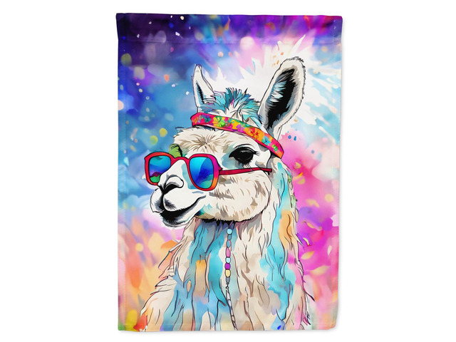 Caroline's Treasures Hippie Animal Llama House Flag Large Porch Sleeve Pole Decorative Outside Yard Banner Artwork Wall Hanging, Polyester, House...