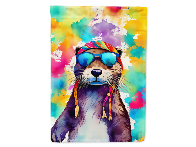 Caroline's Treasures Hippie Animal Otter House Flag Large Porch Sleeve Pole Decorative Outside Yard Banner Artwork Wall Hanging, Polyester, House...