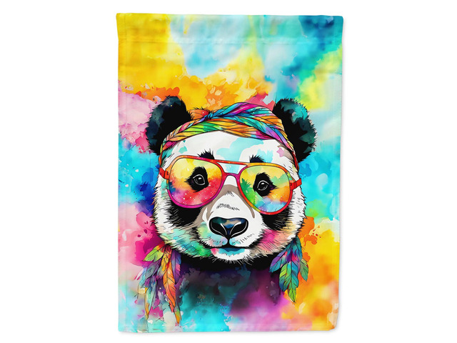 Caroline's Treasures Hippie Animal Panda House Flag Large Porch Sleeve Pole Decorative Outside Yard Banner Artwork Wall Hanging, Polyester, House...