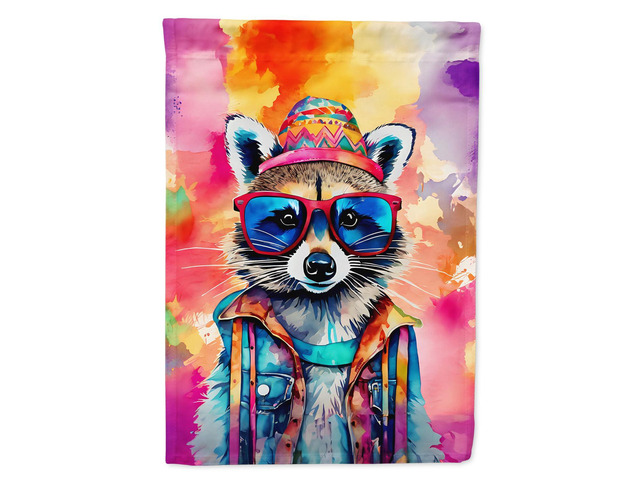 Caroline's Treasures Hippie Animal Raccoon Garden Flag Mailbox Flag Decorative Yard Flag Banner Outside Patio Artwork Yard Flower Beds, Garden...