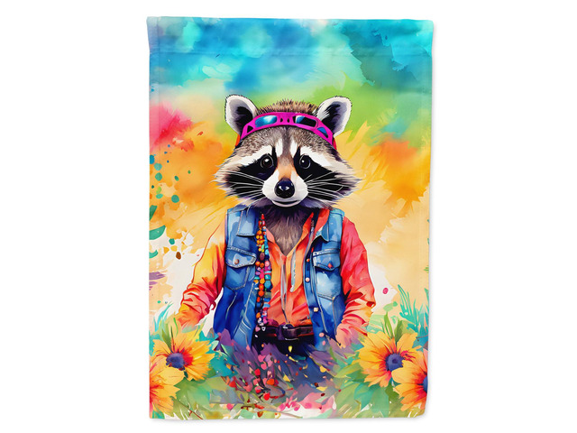 Caroline's Treasures Hippie Animal Raccoon Garden Flag Mailbox Flag Decorative Yard Flag Banner Outside Patio Artwork Yard Flower Beds, Garden...