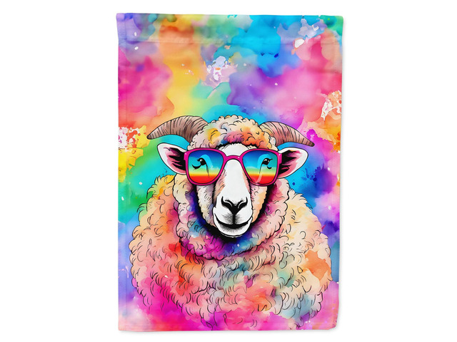 Caroline's Treasures Hippie Animal Sheep House Flag Large Porch Sleeve Pole Decorative Outside Yard Banner Artwork Wall Hanging, Polyester, House...