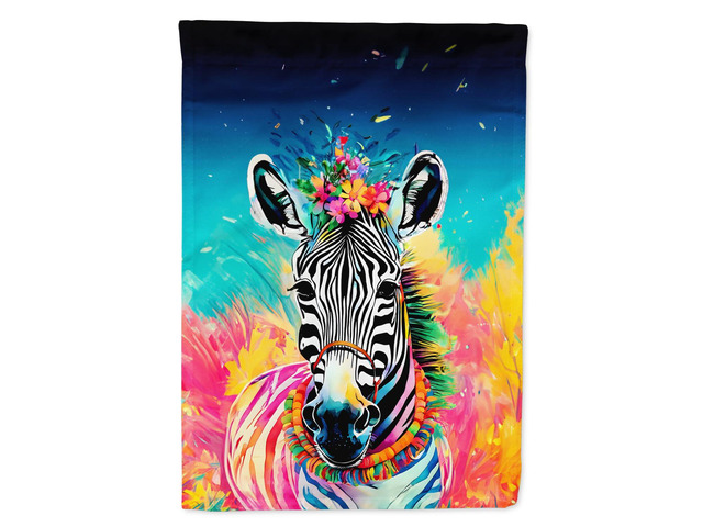 Caroline's Treasures Hippie Animal Zebra House Flag Large Porch Sleeve Pole Decorative Outside Yard Banner Artwork Wall Hanging, Polyester, House...
