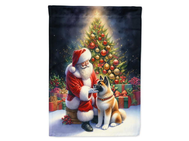 Caroline's Treasures DAC4056CHF Akita and Santa Claus House Flag Large Porch Sleeve Pole Decorative Outside Yard Banner Artwork Wall Hanging,...