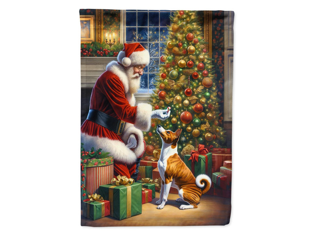 Caroline's Treasures DAC4062CHF Basenji and Santa Claus House Flag Large Porch Sleeve Pole Decorative Outside Yard Banner Artwork Wall Hanging,...