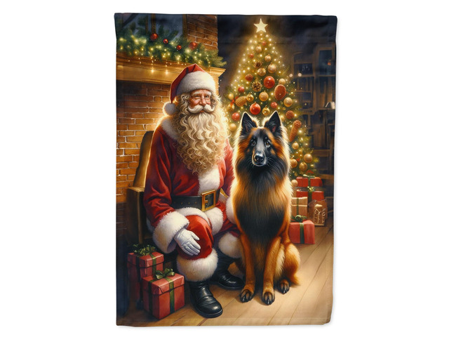 Caroline's Treasures DAC4068GF Belgian Tervuren and Santa Claus Garden Flag Mailbox Flag Decorative Yard Flag Banner Outside Patio Artwork Yard...