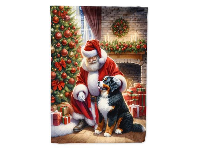 Caroline's Treasures DAC4071GF Bernese Mountain Dog and Santa Claus Garden Flag Mailbox Flag Decorative Yard Flag Banner Outside Patio Artwork Yard...