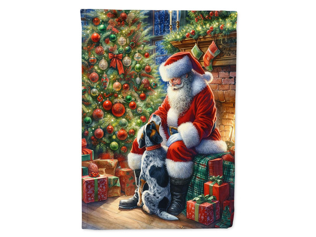 Caroline's Treasures DAC4074GF Bluetick Hound and Santa Claus Garden Flag Mailbox Flag Decorative Yard Flag Banner Outside Patio Artwork Yard...