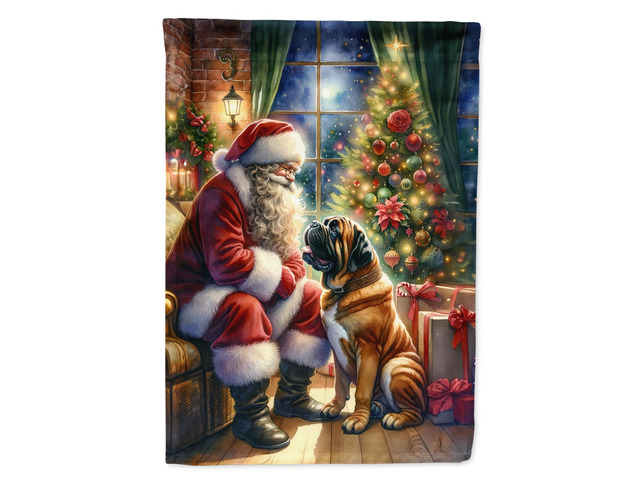 Caroline's Treasures DAC4086CHF Bullmastiff and Santa Claus House Flag Large Porch Sleeve Pole Decorative Outside Yard Banner Artwork Wall Hanging,...