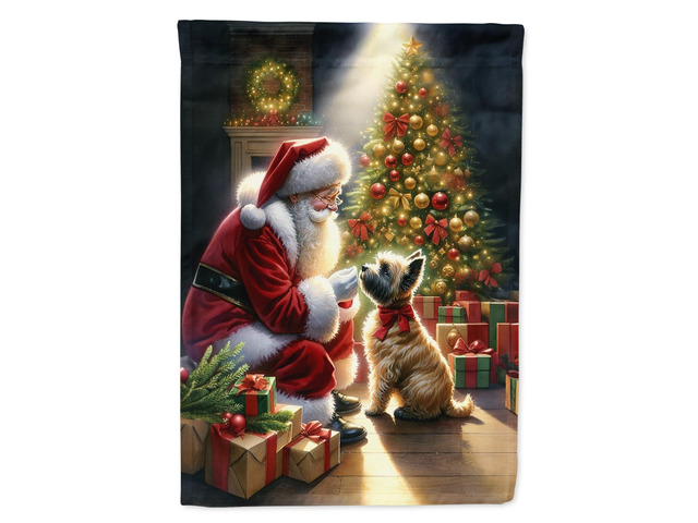 Caroline's Treasures DAC4088CHF Cairn Terrier and Santa Claus House Flag Large Porch Sleeve Pole Decorative Outside Yard Banner Artwork Wall...