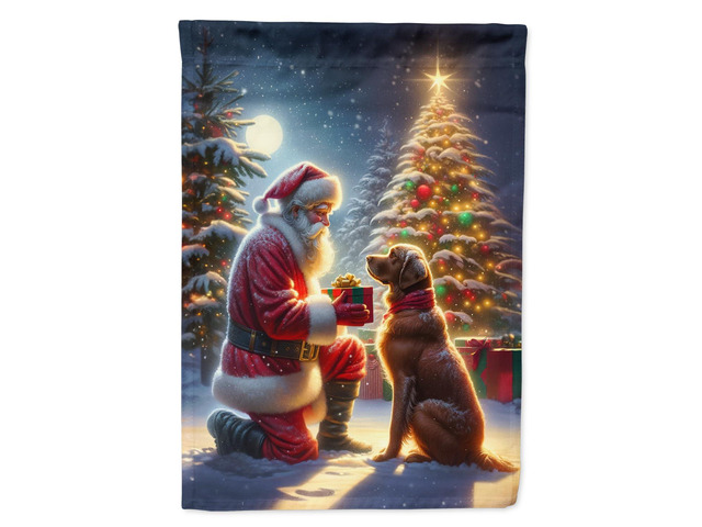 Caroline's Treasures DAC4092GF Chesapeake Bay Retriever and Santa Claus Garden Flag Mailbox Flag Decorative Yard Flag Banner Outside Patio Artwork...