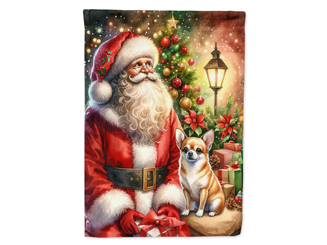 Caroline's Treasures DAC4093CHF Chihuahua and Santa Claus House Flag Large Porch Sleeve Pole Decorative Outside Yard Banner Artwork Wall Hanging,...