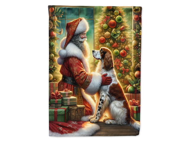 Caroline's Treasures DAC4107CHF English Setter and Santa Claus House Flag Large Porch Sleeve Pole Decorative Outside Yard Banner Artwork Wall...