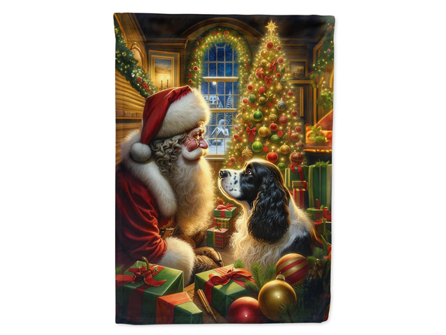 Caroline's Treasures DAC4108CHF English Springer Spaniel and Santa Claus House Flag Large Porch Sleeve Pole Decorative Outside Yard Banner Artwork...