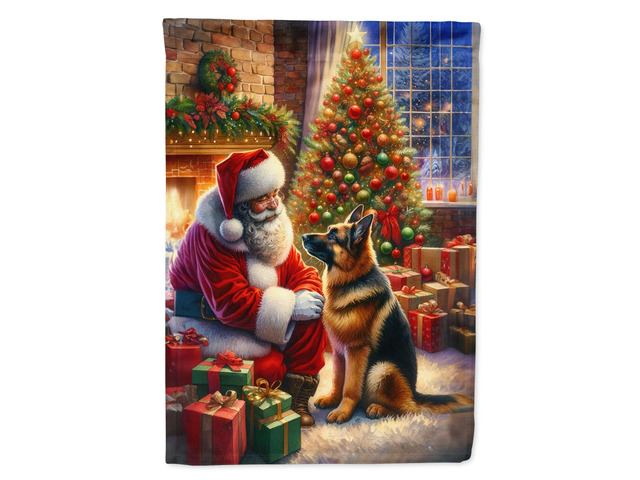 Caroline's Treasures DAC4114GF German Shepherd and Santa Claus Garden Flag Mailbox Flag Decorative Yard Flag Banner Outside Patio Artwork Yard...