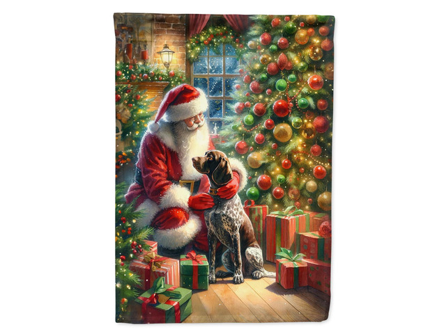 Caroline's Treasures DAC4115GF German Shorthaired Pointer and Santa Claus Garden Flag Mailbox Flag Decorative Yard Flag Banner Outside Patio...