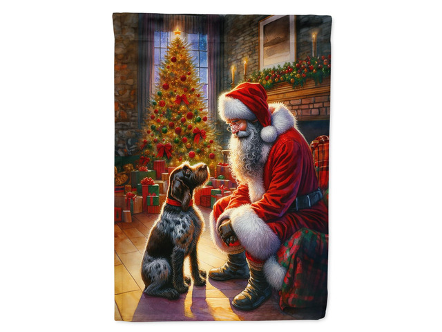 Caroline's Treasures DAC4116GF German Wirehaired Pointer and Santa Claus Garden Flag Mailbox Flag Decorative Yard Flag Banner Outside Patio Artwork...