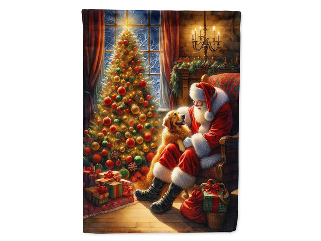 Caroline's Treasures DAC4117GF Golden Retriever and Santa Claus Garden Flag Mailbox Flag Decorative Yard Flag Banner Outside Patio Artwork Yard...