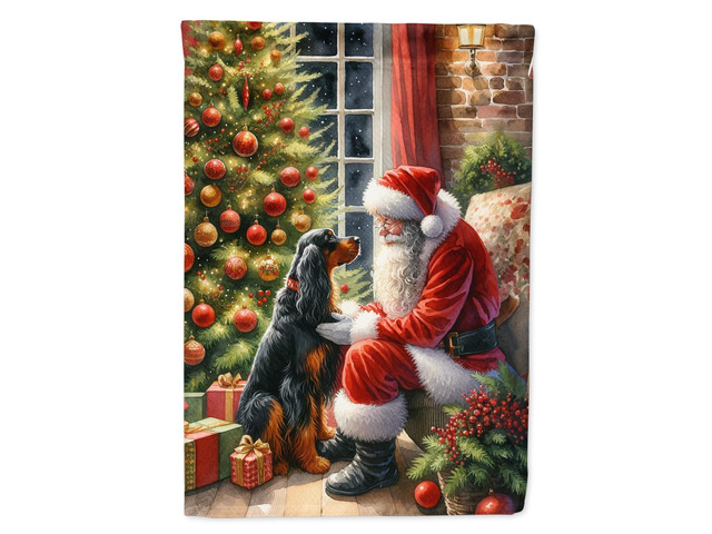 Caroline's Treasures DAC4118GF Gordon Setter and Santa Claus Garden Flag Mailbox Flag Decorative Yard Flag Banner Outside Patio Artwork Yard Flower...