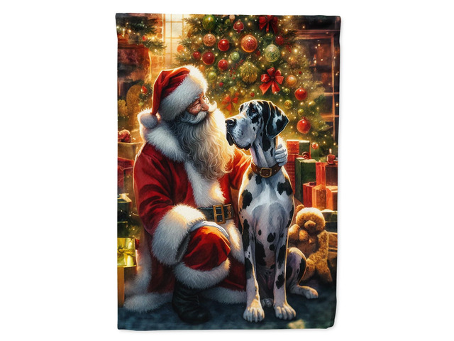 Caroline's Treasures DAC4119GF Great Dane and Santa Claus Garden Flag Mailbox Flag Decorative Yard Flag Banner Outside Patio Artwork Yard Flower...