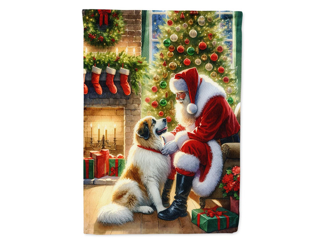 Caroline's Treasures DAC4121GF Great Pyrenees and Santa Claus Garden Flag Mailbox Flag Decorative Yard Flag Banner Outside Patio Artwork Yard...