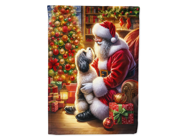 Caroline's Treasures DAC4124CHF Havanese and Santa Claus House Flag Large Porch Sleeve Pole Decorative Outside Yard Banner Artwork Wall Hanging,...