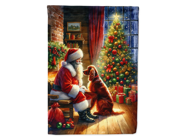 Caroline's Treasures DAC4125GF Irish Setter and Santa Claus Garden Flag Mailbox Flag Decorative Yard Flag Banner Outside Patio Artwork Yard Flower...