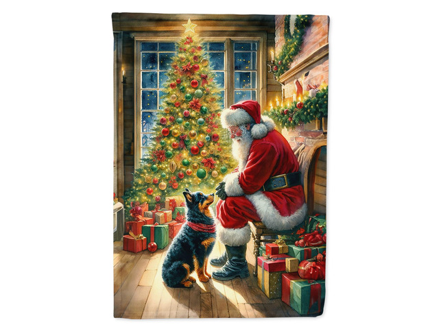 Caroline's Treasures DAC4136CHF Lancashire Heeler and Santa Claus House Flag Large Porch Sleeve Pole Decorative Outside Yard Banner Artwork Wall...
