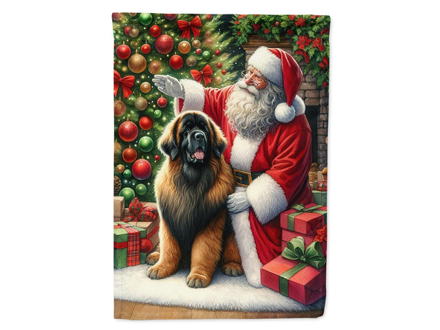 Caroline's Treasures DAC4137GF Leonberger and Santa Claus Garden Flag Mailbox Flag Decorative Yard Flag Banner Outside Patio Artwork Yard Flower...