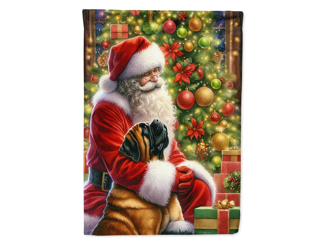 Caroline's Treasures DAC4141GF Mastiff and Santa Claus Garden Flag Mailbox Flag Decorative Yard Flag Banner Outside Patio Artwork Yard Flower Beds,...