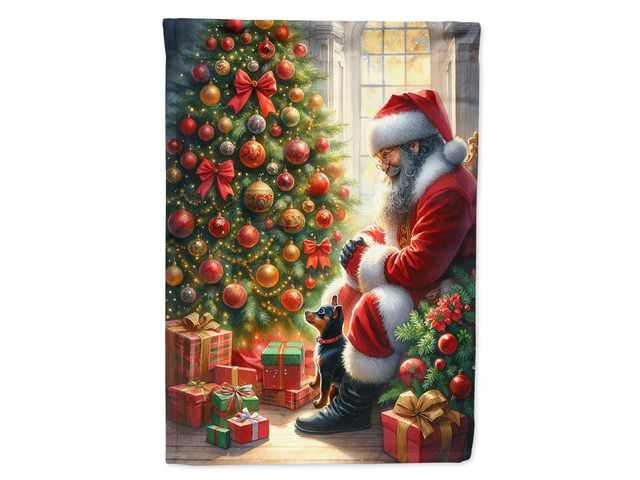Caroline's Treasures DAC4142GF Miniature Pinscher and Santa Claus Garden Flag Mailbox Flag Decorative Yard Flag Banner Outside Patio Artwork Yard...