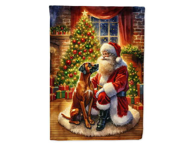 Caroline's Treasures DAC4150GF Rhodesian Ridgeback and Santa Claus Garden Flag Mailbox Flag Decorative Yard Flag Banner Outside Patio Artwork Yard...
