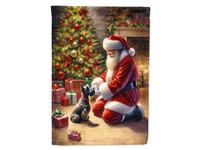 Caroline's Treasures Scottish Terrier and Santa Claus Garden Flag Mailbox Flag Decorative Yard Flag Banner Outside Patio Artwork Yard Flower Beds,...