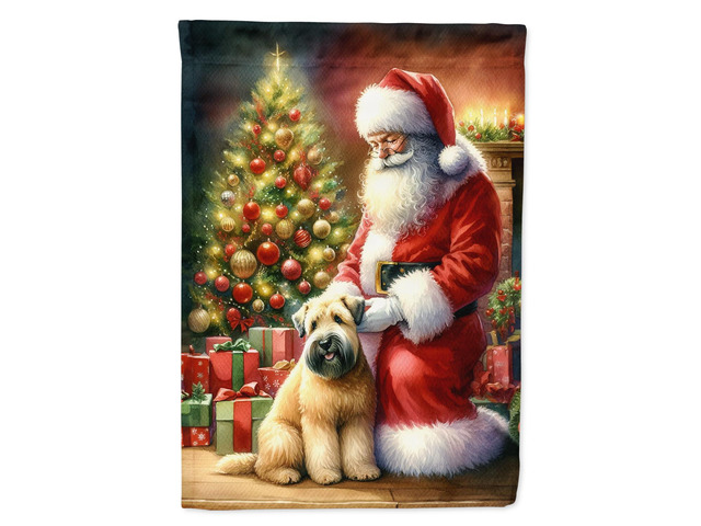 Caroline's Treasures DAC4160CHF Wheaten Terrier and Santa Claus House Flag Large Porch Sleeve Pole Decorative Outside Yard Banner Artwork Wall...
