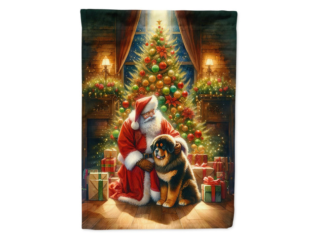Caroline's Treasures DAC4161GF Tibetan Mastiff and Santa Claus Garden Flag Mailbox Flag Decorative Yard Flag Banner Outside Patio Artwork Yard...