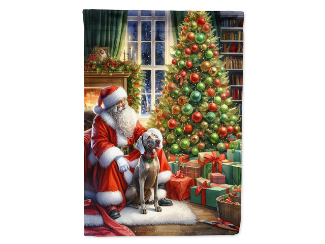 Caroline's Treasures DAC4165GF Weimaraner and Santa Claus Garden Flag Mailbox Flag Decorative Yard Flag Banner Outside Patio Artwork Yard Flower...