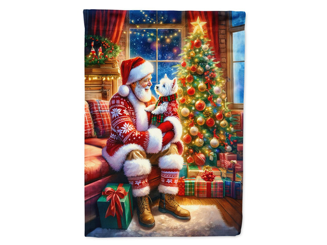Caroline's Treasures DAC4167GF Westie and Santa Claus Garden Flag Mailbox Flag Decorative Yard Flag Banner Outside Patio Artwork Yard Flower Beds,...