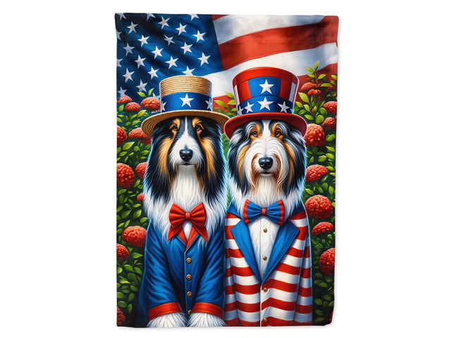 Caroline's Treasures DAC4184CHF All American Bearded Collie House Flag Large Porch Sleeve Pole Decorative Outside Yard Banner Artwork Wall Hanging,...
