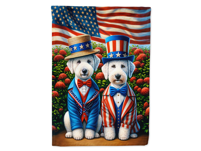 Caroline's Treasures DAC4185CHF All American Bedlington Terrier House Flag Large Porch Sleeve Pole Decorative Outside Yard Banner Artwork Wall...